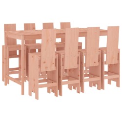 vidaXL Juego de muebles de jardín 9 pzas madera maciza abeto Douglas
