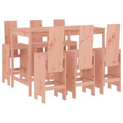 vidaXL Juego de muebles de jardín 7 pzas madera maciza abeto Douglas