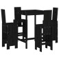vidaXL Set de mesa y taburetes altos jardín 5 piezas madera pino negro vidaXL Set de mesa y taburetes altos jardín 5 piezas madera pino negro