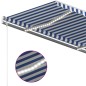 vidaXL Toldo automático LED sensor de viento azul y blanco 450x350 cm vidaXL Toldo automático LED sensor de viento azul y blanco 450x350 cm