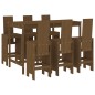 vidaXL Mesa y taburetes altos de jardín 7 pzas madera pino marrón miel vidaXL Mesa y taburetes altos de jardín 7 pzas madera pino marrón miel