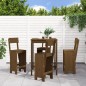 vidaXL Mesa y taburetes altos de jardín 5 pzas madera pino marrón miel vidaXL Mesa y taburetes altos de jardín 5 pzas madera pino marrón miel