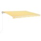 vidaXL Toldo automático LED sensor de viento amarillo blanco 450x350cm vidaXL Toldo automático LED sensor de viento amarillo blanco 450x350cm