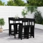 vidaXL Set de mesa y taburetes altos jardín 5 piezas madera pino negro vidaXL Set de mesa y taburetes altos jardín 5 piezas madera pino negro