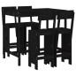 vidaXL Set de mesa y taburetes altos jardín 5 piezas madera pino negro vidaXL Set de mesa y taburetes altos jardín 5 piezas madera pino negro