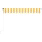 vidaXL Toldo automático LED sensor de viento amarillo blanco 450x350cm vidaXL Toldo automático LED sensor de viento amarillo blanco 450x350cm