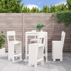 vidaXL Set de mesa y taburetes altos jardín 5 pzas madera pino blanco