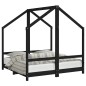 vidaXL Estructura de cama de niños madera de pino negro 2x(70x140) cm vidaXL Estructura de cama de niños madera de pino negro 2x(70x140) cm