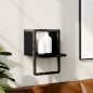 vidaXL Estante de pared con barra negro 20x25x30 cm vidaXL Estante de pared con barra negro 20x25x30 cm
