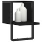 vidaXL Estante de pared con barra negro 20x25x30 cm vidaXL Estante de pared con barra negro 20x25x30 cm