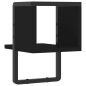 vidaXL Estante de pared con barra negro 20x25x30 cm vidaXL Estante de pared con barra negro 20x25x30 cm