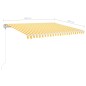 vidaXL Toldo automático LED sensor de viento amarillo blanco 450x350cm vidaXL Toldo automático LED sensor de viento amarillo blanco 450x350cm