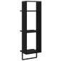 vidaXL Estantería pared 3 niveles madera ingeniería negro 30x25x100 cm vidaXL Estantería pared 3 niveles madera ingeniería negro 30x25x100 cm