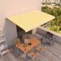 vidaXL Toldo retráctil manual amarillo y blanco 500x300 cm vidaXL Toldo retráctil manual amarillo y blanco 500x300 cm