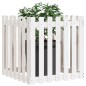 vidaXL Jardinera diseño de valla madera maciza pino blanca 70x70x70 cm vidaXL Jardinera diseño de valla madera maciza pino blanca 70x70x70 cm