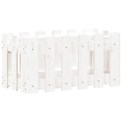 vidaXL Jardinera diseño de valla madera maciza pino blanca 60x30x30 cm