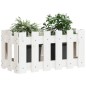 vidaXL Jardinera diseño de valla madera maciza pino blanca 60x30x30 cm
