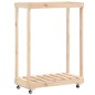 vidaXL Leñero con ruedas madera maciza de pino 76,5x40x108 cm vidaXL Leñero con ruedas madera maciza de pino 76,5x40x108 cm