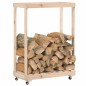 vidaXL Leñero con ruedas madera maciza de pino 76,5x40x108 cm vidaXL Leñero con ruedas madera maciza de pino 76,5x40x108 cm