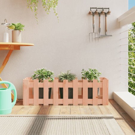 vidaXL Arriate elevado jardín valla madera maciza Douglas 100x30x30 cm