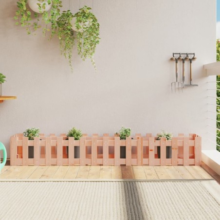 vidaXL Arriate elevado jardín valla madera maciza Douglas 200x30x30 cm