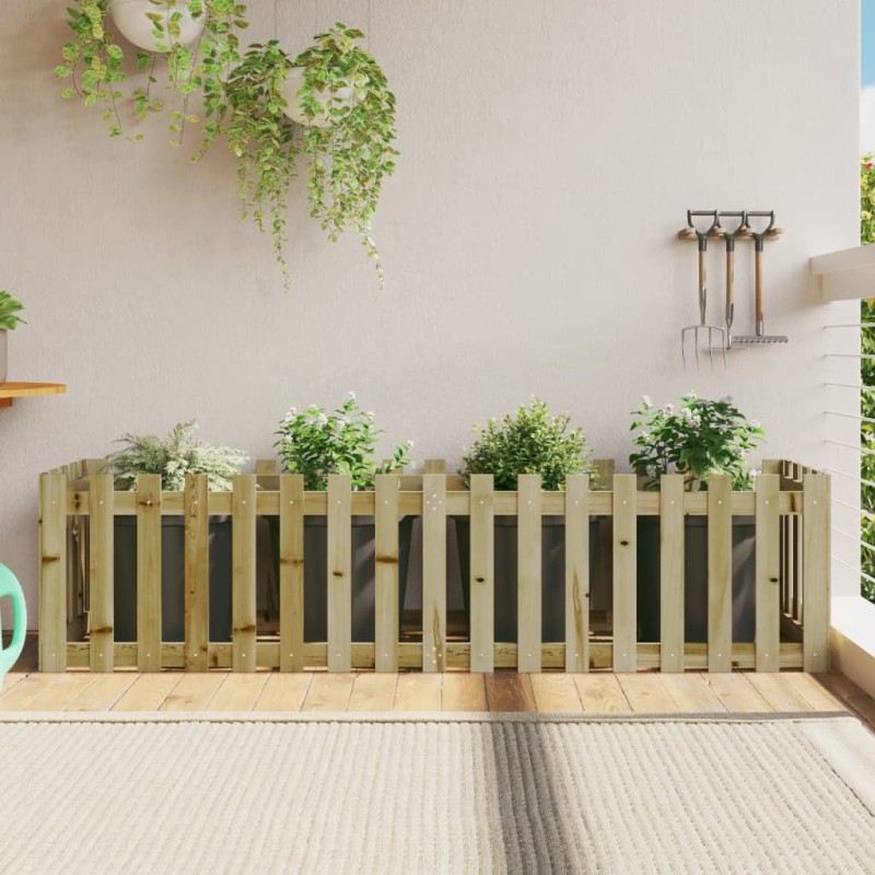 vidaXL Arriate elevado jardín valla madera impregnada pino 200x50x50cm vidaXL Arriate elevado jardín valla madera impregnada pino 200x50x50cm
