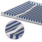 vidaXL Toldo automático LED sensor de viento azul y blanco 600x350 cm vidaXL Toldo automático LED sensor de viento azul y blanco 600x350 cm