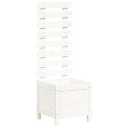 vidaXL Jardinera estantería madera maciza pino blanco 39x39,5x114 cm