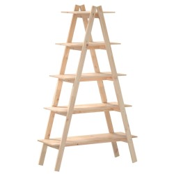 vidaXL Estantería 5 niveles forma A madera maciza pino 110x40x180,5 cm
