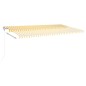 vidaXL Toldo automático LED sensor de viento amarillo blanco 600x350cm vidaXL Toldo automático LED sensor de viento amarillo blanco 600x350cm