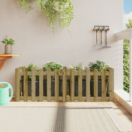 vidaXL Arriate elevado jardín valla madera impregnada pino 150x50x50cm