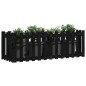 vidaXL Arriate elevado jardín con valla madera pino negro 150x50x50cm vidaXL Arriate elevado jardín con valla madera pino negro 150x50x50cm