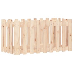 vidaXL Arriate elevado jardín con valla madera maciza pino 100x50x50cm
