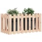 vidaXL Arriate elevado jardín con valla madera maciza pino 100x50x50cm vidaXL Arriate elevado jardín con valla madera maciza pino 100x50x50cm