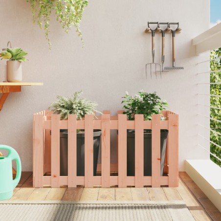 vidaXL Arriate elevado jardín valla madera maciza Douglas 100x50x50 cm