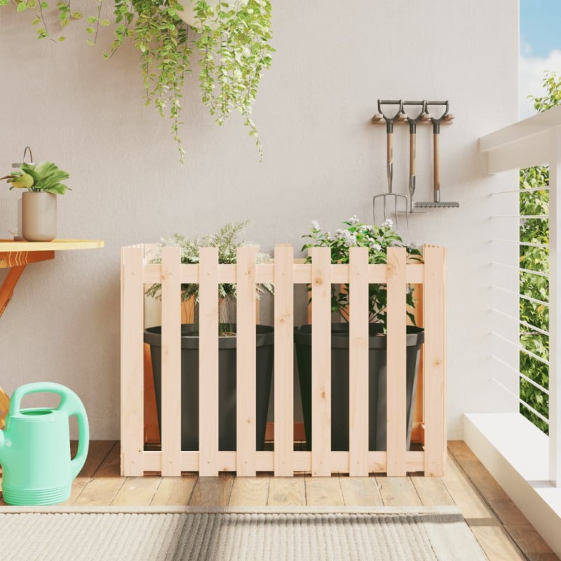 vidaXL Arriate elevado jardín con valla madera maciza pino 100x50x70cm vidaXL Arriate elevado jardín con valla madera maciza pino 100x50x70cm