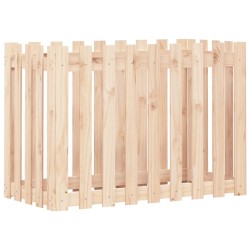 vidaXL Arriate elevado jardín con valla madera maciza pino 100x50x70cm