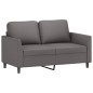vidaXL Sofá de 2 plazas de cuero sintético gris 120 cm vidaXL Sofá de 2 plazas de cuero sintético gris 120 cm