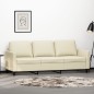 vidaXL Sofá de 3 plazas de cuero sintético color crema 180 cm vidaXL Sofá de 3 plazas de cuero sintético color crema 180 cm