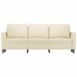 vidaXL Sofá de 3 plazas de cuero sintético color crema 180 cm vidaXL Sofá de 3 plazas de cuero sintético color crema 180 cm