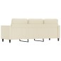 vidaXL Sofá de 3 plazas de cuero sintético color crema 180 cm vidaXL Sofá de 3 plazas de cuero sintético color crema 180 cm