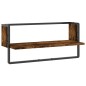 vidaXL Estantes de pared con barra roble ahumado 65x25x30 cm vidaXL Estantes de pared con barra roble ahumado 65x25x30 cm