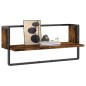 vidaXL Estantes de pared con barra roble ahumado 65x25x30 cm vidaXL Estantes de pared con barra roble ahumado 65x25x30 cm