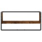vidaXL Estantes de pared con barra roble ahumado 65x25x30 cm vidaXL Estantes de pared con barra roble ahumado 65x25x30 cm