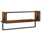 vidaXL Estantes de pared con barra roble ahumado 65x25x30 cm vidaXL Estantes de pared con barra roble ahumado 65x25x30 cm