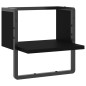 vidaXL Estante de pared con barra negro 30x25x30 cm vidaXL Estante de pared con barra negro 30x25x30 cm
