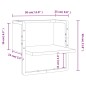 vidaXL Estante de pared con barra negro 30x25x30 cm vidaXL Estante de pared con barra negro 30x25x30 cm