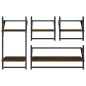 vidaXL Estantes pared con barras 4 pzas madera ingeniería marrón roble vidaXL Estantes pared con barras 4 pzas madera ingeniería marrón roble