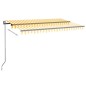 vidaXL Toldo retráctil automático amarillo y blanco 450x300 cm vidaXL Toldo retráctil automático amarillo y blanco 450x300 cm