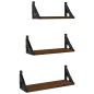 vidaXL Estantes de pared 3 pzas madera de ingeniería roble marrón vidaXL Estantes de pared 3 pzas madera de ingeniería roble marrón
